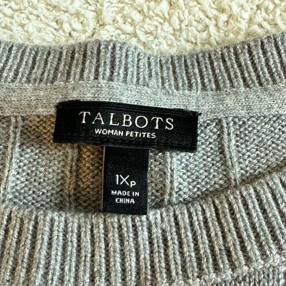 Talbots Sweater womens plus size 1x petite Cable Knit crew Neck Nylon Lamb wool - Picture 12 of 12